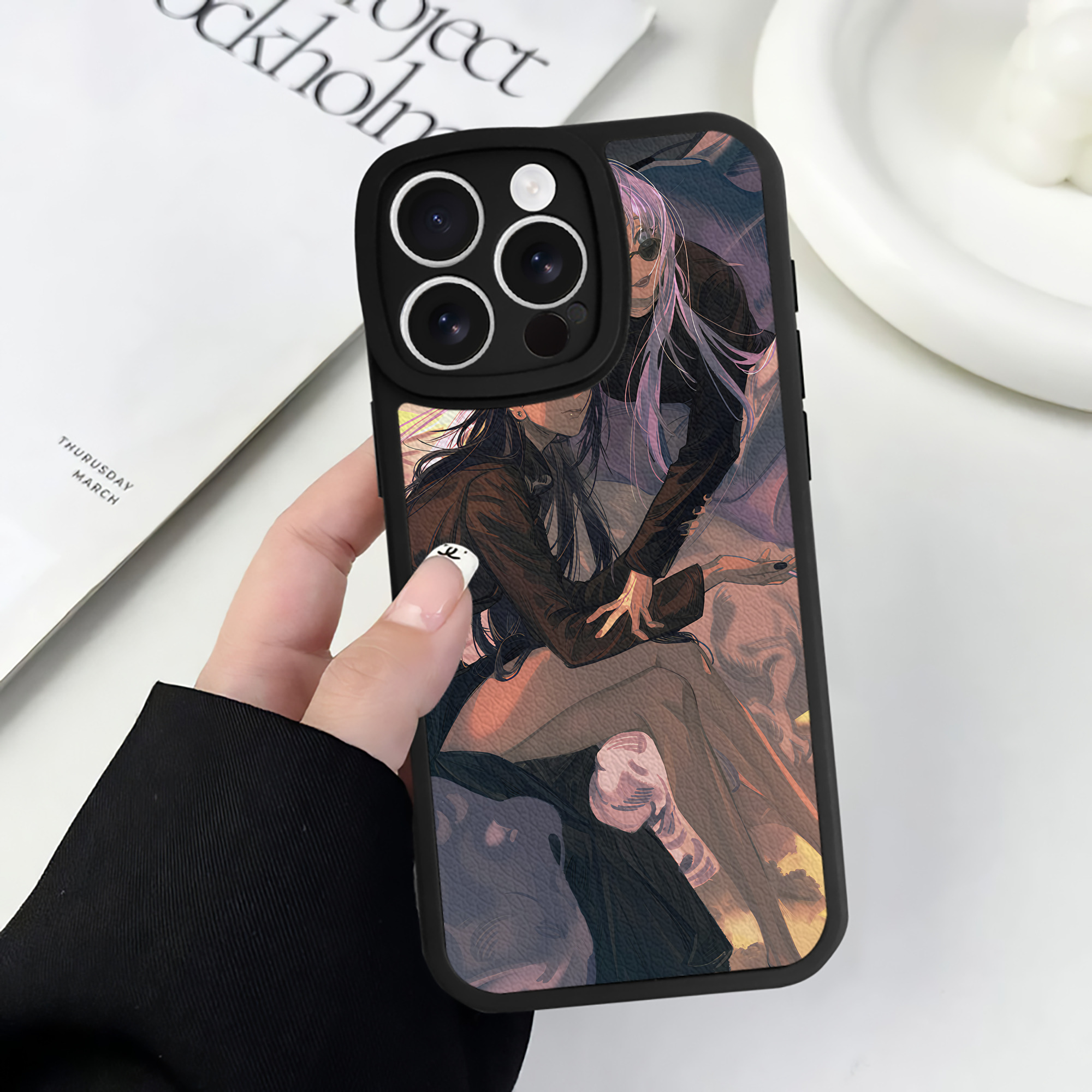 （画像用） 呪術廻戦 Jujutsu Kaisen 【iPhone 16シリーズ対応】シリコンスマホケース（レザー調） 材質：シリコン